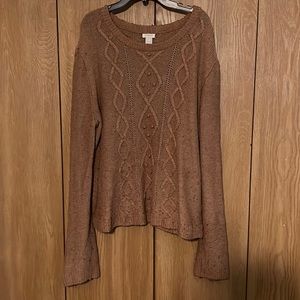 J. Crew sweater. Brown. Chunky pattern. Size XL